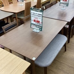 KA-65【新入荷　リサイクル品】トーラス　オーク材突板　ベンチダイニング4点セット　ブラウン KA-65【新入荷 リサイクル品】トーラス オーク材突板 ベンチダイニング