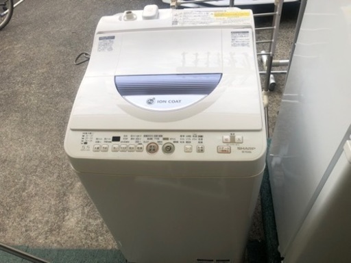 【リサイクルサービス八光 田上店 安心の1か月保証 配達・設置OK】シャープ SHARP ES-TG55L-A [たて型洗濯乾燥機（5.5kg） ブルー系]