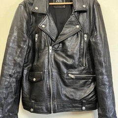 ZARA ザラ　ライダースジャッケト　ラムレザー　プラック　Lサイズ