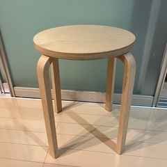 IKEA スツール　無垢材　丸椅子