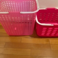 決まりました　洗濯カゴ　ピンク