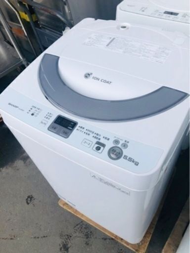 配送可能 シャープ SHARP ES-GE55N-S 全自動洗濯機（5.5kg） シルバー