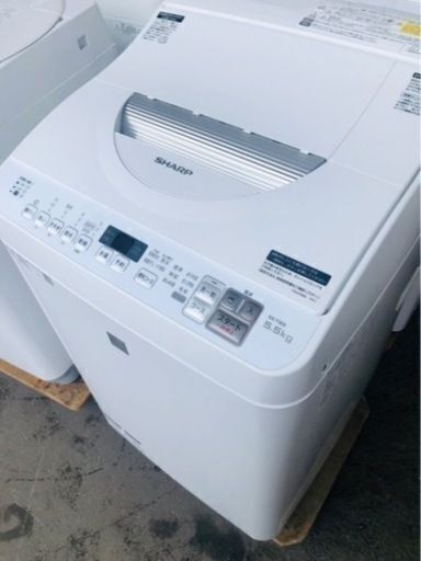 配送可能　SHARP シャープ ES-T5E6-KW 全自動洗濯乾燥機 洗濯5.5kg/乾燥3.5kg 乾燥機能付き洗濯機 家電 縦型 穴無し槽