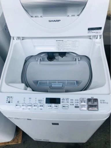 配送可能　SHARP シャープ ES-T5E6-KW 全自動洗濯乾燥機 洗濯5.5kg/乾燥3.5kg 乾燥機能付き洗濯機 家電 縦型 穴無し槽