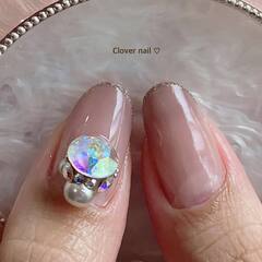 Clover nail ♡ ビジューネイル