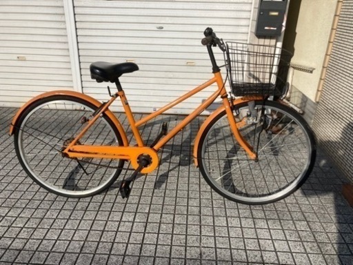 26インチ自転車】シティサイクル 変速なし 大きめバスケット使用
