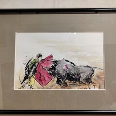 本物【定価3万円】水彩　絵画　スペイン　本物　動物