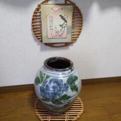 美品　竹飾り2点、大きな花瓶