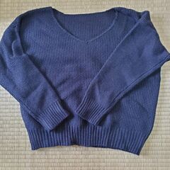 紺色　セーター　エルサイズ