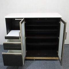 ニトリ/NITORI カウンターポスティア120BK ハイグロス 木目模様 ハイ 