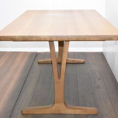 【ヤ取7/8終了】≪zy897≫極美品 カリモク 4人用 高級 ダイニングテーブル 2本脚/ダブルフッド/T字脚【20万】リビング/食卓 50114-05