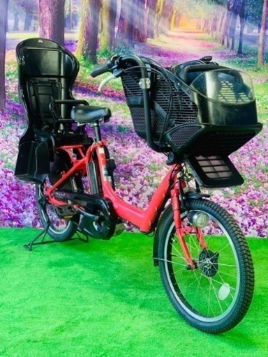 ❻ 4527子供乗せ電動自転車ブリヂストン3人乗り新品20インチ良好バッテリー