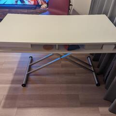 値下げ中】昇降テーブル ホワイト 収納付き