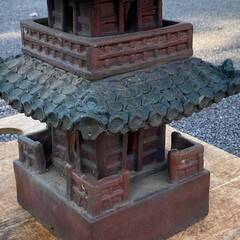 ◎お値下げしました‼️ 古い 五重塔 置物 信楽焼? 坪庭石仏庭園道祖神庭石