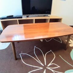 折り畳み　ローテーブル　座卓テーブル　1枚板でおしゃれな木製足