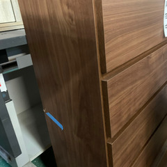 ✨新品未使用　訳あり激安✨永野家具　薄型収納チェスト 5段　　ダークブラウン