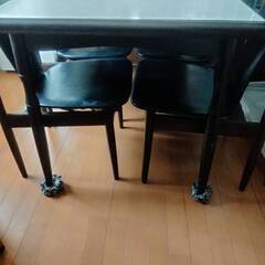 ダイニングテーブル&チェア　ダイニングテーブル　椅子４脚　5点セット