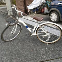 26インチ　白　自転車