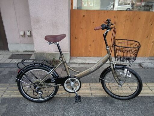[SHIONO] GOOD TIME(グッドタイム) 20吋折り畳み自転車 外装6段/マットカーキxブラック