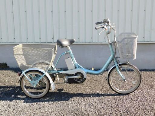 2009モデル 電動三輪自転車 ヤマハ PAS ワゴン リチウム PT16 ブルー 8.1Ah ご年配の方に大好評! 車体＆バッテリー極めて良好! 自569