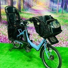 ❻ 4612子供乗せ電動自転車ヤマハ3人乗り新品20インチ良好バ...