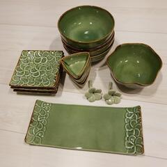 アジアン緑皿セット17個セット