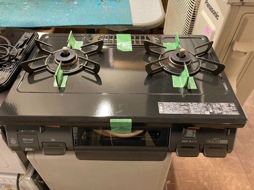 ☆中古￥15,800！【会員価格￥13,800】Rinnai 　2口ガスコンロ　家電　2020年製　RT64JH6S2-GR型　都市ガス　【BA128】