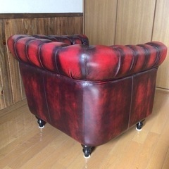 チェスターフィールドソファ(一人掛け)(レザー本革)