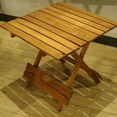 おりたためる　木製テーブル　②  【廃業雑貨店の備品処分】