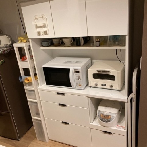 ニトリ食器棚 キッチンボード(エトナ105KB WH/SI)-