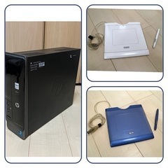 【ネット決済・配送可】HP デスクトップスリムパソコン+ワコム　...