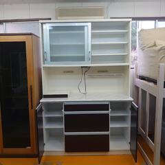 【リサイクルサービス八光】　エナメルダークブラウン食器棚