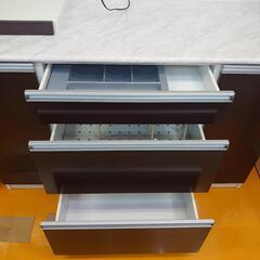 【リサイクルサービス八光】　エナメルダークブラウン食器棚