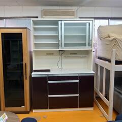 【リサイクルサービス八光】　エナメルダークブラウン食器棚