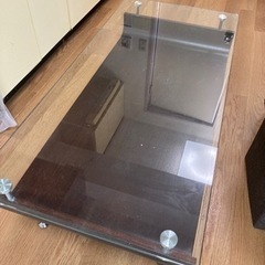【ネット決済】ガラス&木製　ローテーブル