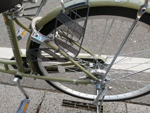 ママチャリ　自転車　カーキ　26インチ