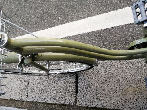 ママチャリ　自転車　カーキ　26インチ