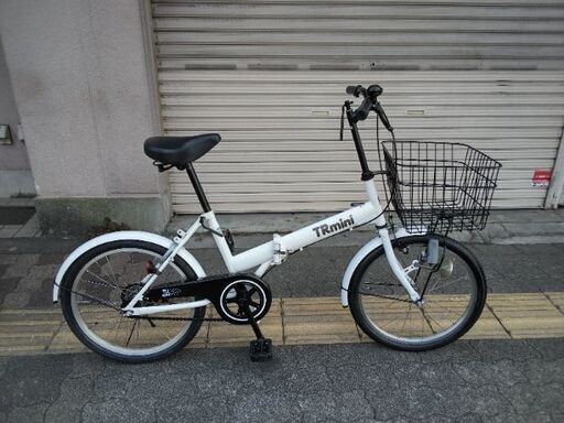 TRmini] 20吋折り畳み自転車 シングル/ホワイトxブラック