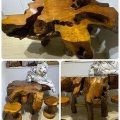 テーブル 木製 椅子付 アンティーク インテリア