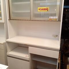 お買い得！モイス付き食器棚　ホワイト★クリーニング済/配送可　管理番号72201