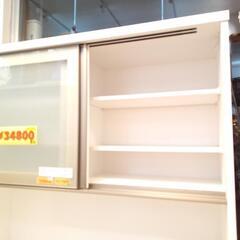 お買い得！モイス付き食器棚　ホワイト★クリーニング済/配送可　管理番号72201