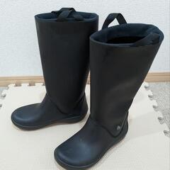 crocs レインブーツ黒色 サイズW6 22cm相当 USED