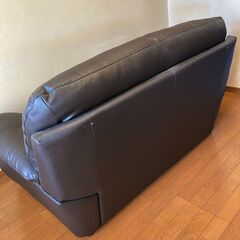 ニトリのソファ 2人掛け【美品】革 黒 ふかふかソファー