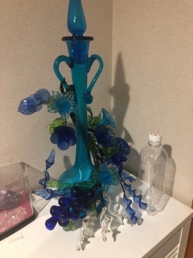 当店だけの限定モデル 琉球ガラス 花瓶\u0026花ガラス☆値下げしました