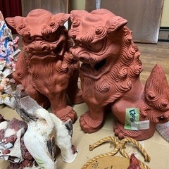 在庫あり】※直接ご来店下さい。大きめシーサーオス&メスセット傷あり30,000