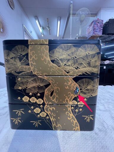 漆器 重箱 貝殻象嵌細工 漆器 重箱 貝殻象嵌細工