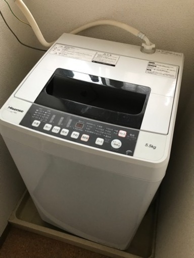 【値下げ】15,000→12,000 洗濯機　5.5kg ハイセンス　Hisense（HW-T55C）　ホース付