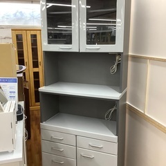 レンジボード スリムタイプ 2枚扉 ライトグレー