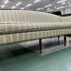 家具ならトレファク吉川店！！ hickory 3人掛けソファー アイボリー×ダークブラウン ※左後脚ワレ有