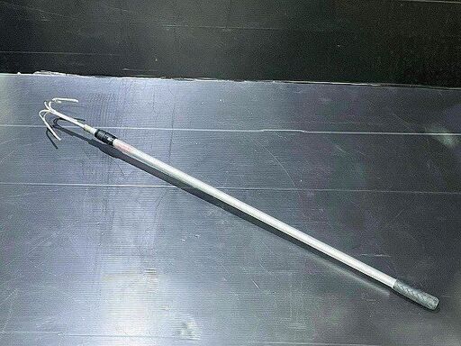 【苫小牧バナナ】中古美品 釣り用 ステンレスギャフ アルミスライド ギャフ柄セット 伸縮もスムーズです♪